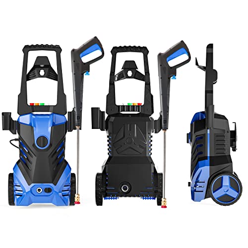 Pecticho Powerful Electric Pressure Washer - 3500 PSI Electric Power Washer, 2.5 GPM Power Washers Electric Powered with 4 Interchangeable Nozzle and Foam Cannon, Stop System Cleans Cars/Fence/Patio