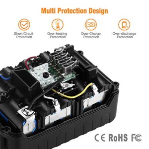 6000mAh PCC685L Lithium Ion Battery Compatible with Porter Cable 20V Battery for PCC685L PCC680L PCC682L PCC685LP with PCC692L Charger for Porter Cable 20V Battery PCC692L PCC680L PCC681L PCC685L