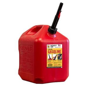 Midwest Can Company 5610 5 Gallon Gas Can Fuel Container Jugs w/ Spout (2 Pack)