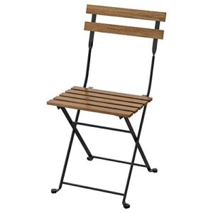 ikea tÄrnÖ chair, outdoor foldable black/light brown stained acacia