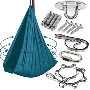 llld sensory swing for adults indoor therapy swing for kids to play & calm hanging hammock for autism child (color : dark green, size : 150x280cm/59x110in)