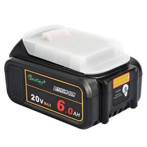 waitley 20v 6.0ah lithium ion replacement battery compatible with dewalt dcb200 dcb206 dcb203 dcb204 dcd780 dcd785 dcd795 dcf885 dcf895 dcs380 dcs391 battery tools