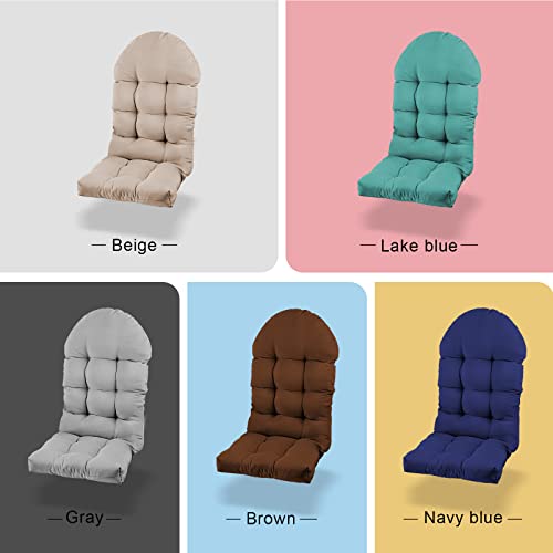 PNP HWJIAJU Set of 2 Patio Chair Cushion for Adirondack, High Back Rocking Chair Cushion 44x19x4 inch, Outdoor Seat Back Chair Cushion Sunscreen and Fade-Resistant (Beige, 2)