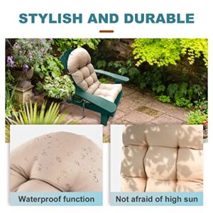 PNP HWJIAJU Set of 2 Patio Chair Cushion for Adirondack, High Back Rocking Chair Cushion 44x19x4 inch, Outdoor Seat Back Chair Cushion Sunscreen and Fade-Resistant (Beige, 2)