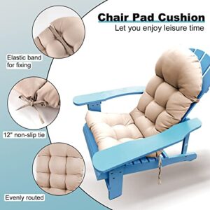 PNP HWJIAJU Set of 2 Patio Chair Cushion for Adirondack, High Back Rocking Chair Cushion 44x19x4 inch, Outdoor Seat Back Chair Cushion Sunscreen and Fade-Resistant (Beige, 2)