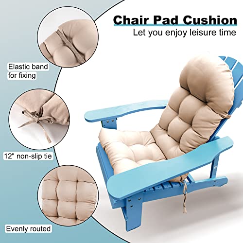 PNP HWJIAJU Set of 2 Patio Chair Cushion for Adirondack, High Back Rocking Chair Cushion 44x19x4 inch, Outdoor Seat Back Chair Cushion Sunscreen and Fade-Resistant (Beige, 2)