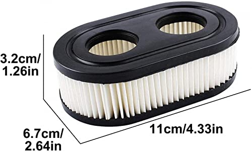 Briggs and Stratton Air Filter 593260 - Lawn Mower Air Cleaner Cartridge Filter for 798452,Series Engine 4247 5432 5432K 09P702 Mower Series Engine Accessories (2PC)