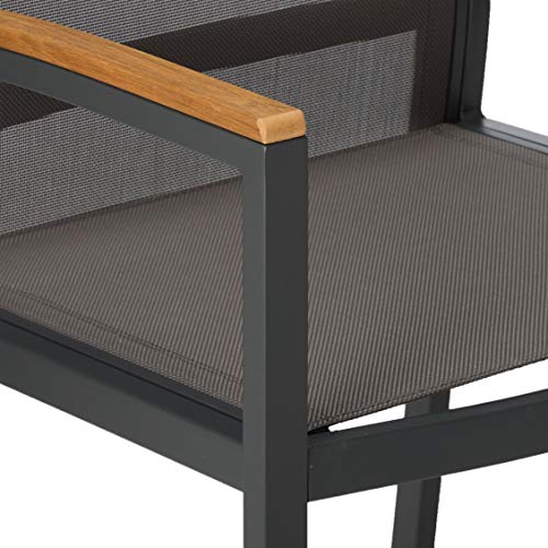 Christopher Knight Home Emma Outdoor Mesh and Aluminum Frame Dining Chair (Set of 2), Gray