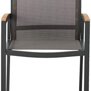 Christopher Knight Home Emma Outdoor Mesh and Aluminum Frame Dining Chair (Set of 2), Gray