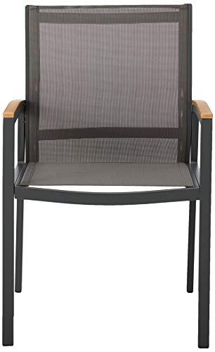 Christopher Knight Home Emma Outdoor Mesh and Aluminum Frame Dining Chair (Set of 2), Gray