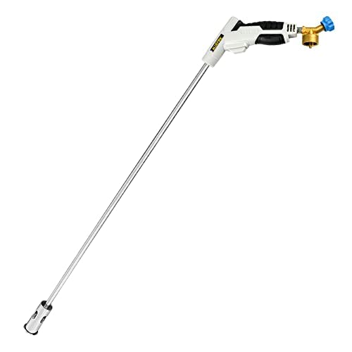 BLUEFIRE 35" long Propane Torch Weed Burner Self Igniting Cord Free Flamethrower Weed Torch Propane Burner for Yards, Lawns, Garden Work, BBQ Pits, Ice Melting