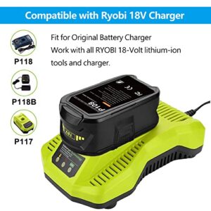 Bonacell 2Pack 6.5Ah Replacement for Ryobi 18V Battery Compatible with Ryobi ONE+ 18 Volt Lithium Battery P108 P102 P103 P104 P105 P107 P109 P190 P122 Cordless Power Tools