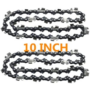 10 inch chainsaw chain s40 3/8″ lp pitch .050″ gauge 40 drive links, 10-inch replacement chains compatible with remington, greenwork, sunjoe, worx, craftsman pole saw-2 packs