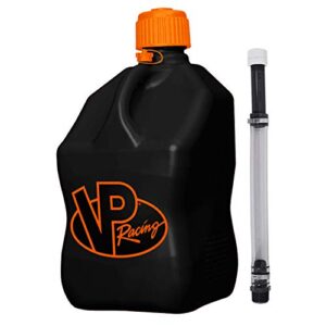vp racing fuels 3852 + 3044b 5-gallon square motorsport utility can black & orange with 14 inch standard hose