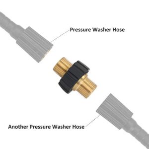 STYDDI Quick Connect Pressure Washer Adapters, Power Washer Hose Brass Quick Release Coupling Fitting, M22-14mm Thread Swivel to 3/8'' Quick Connect, 3/4" GHT Thread to Quick Release