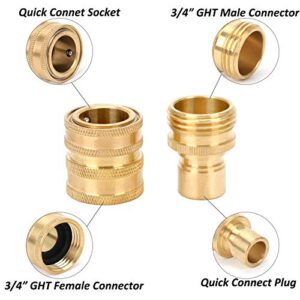 STYDDI Quick Connect Pressure Washer Adapters, Power Washer Hose Brass Quick Release Coupling Fitting, M22-14mm Thread Swivel to 3/8'' Quick Connect, 3/4" GHT Thread to Quick Release