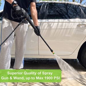 High Pressure Water Spray Gun Wand Jet Nozzle Tips, Power Washer Water Gun Compatible with Some of Greenworks Karcher Ryobi Homelite Powerstroke Electric Pressure Washer Max 1900 PSI