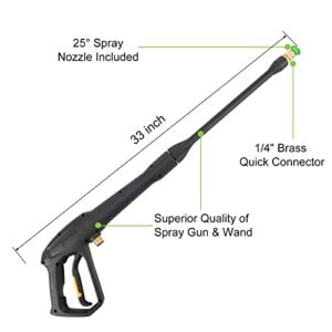 High Pressure Water Spray Gun Wand Jet Nozzle Tips, Power Washer Water Gun Compatible with Some of Greenworks Karcher Ryobi Homelite Powerstroke Electric Pressure Washer Max 1900 PSI