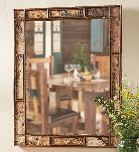 BLACK FOREST DECOR Adirondack Birch Bark Mirror - Small