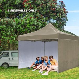 REDCAMP 10x6.2ft Instant Canopy Sidewall for 10x10ft Pop Up Canopy, 3 Pack Sunwall, Khaki