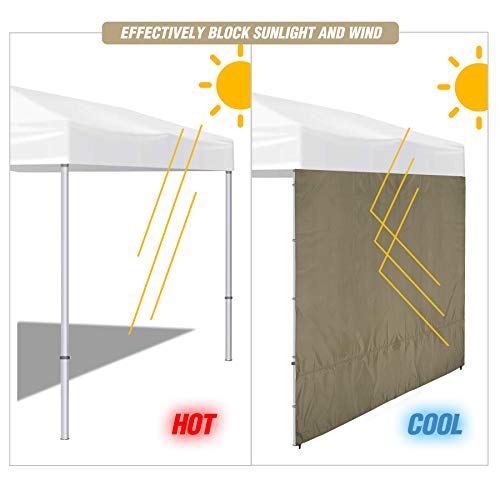 REDCAMP 10x6.2ft Instant Canopy Sidewall for 10x10ft Pop Up Canopy, 3 Pack Sunwall, Khaki