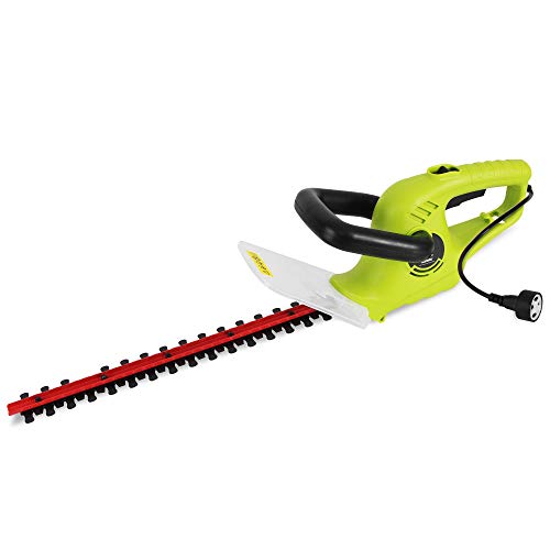 SereneLife Corded Electric Handheld Hedge Trimmer - 4 Amp Electrical High Powered Hand Garden Trimmer Tool w/ 18 Inch Blade, 10 Ft Long Cord - Trims Bush, Shrub, Grass, Small Tree Branch PSLHTRIM52