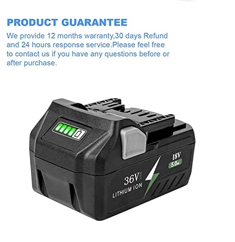 Remate 5.0Ah Replacement for Metabo HPT Battery, MultiVolt 36V/18V Li-Ion Battery Compatible with Metabo 371751M 372121M BSL36A18 BSL36B18 Cordless Power Tools