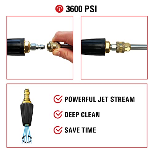 Simpson Cleaning 80143 3600 PSI Universal Turbo Pressure Washer Nozzle, 1/4-Inch Quick Connect, Hot- or Cold-Water Use, Black