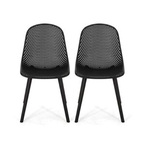christopher knight home darleen outdoor dining chair (set of 2), black
