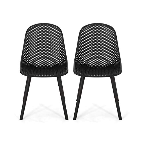 Christopher Knight Home Darleen Outdoor Dining Chair (Set of 2), Black