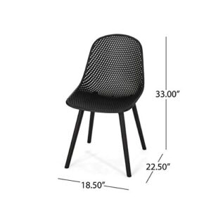 Christopher Knight Home Darleen Outdoor Dining Chair (Set of 2), Black