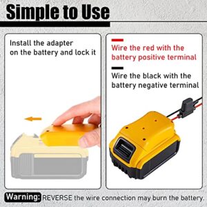 Power Wheels Battery Adapter for Dewalt 20V Battery, Power Wheels Battery Conversion Kit with Fuse and 14 Gauge Wire Connector for RC Car,Trucks,Toys, Robotics and Work Lights for DIY Projects