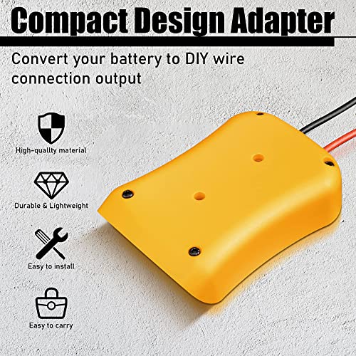 Power Wheels Battery Adapter for Dewalt 20V Battery, Power Wheels Battery Conversion Kit with Fuse and 14 Gauge Wire Connector for RC Car,Trucks,Toys, Robotics and Work Lights for DIY Projects