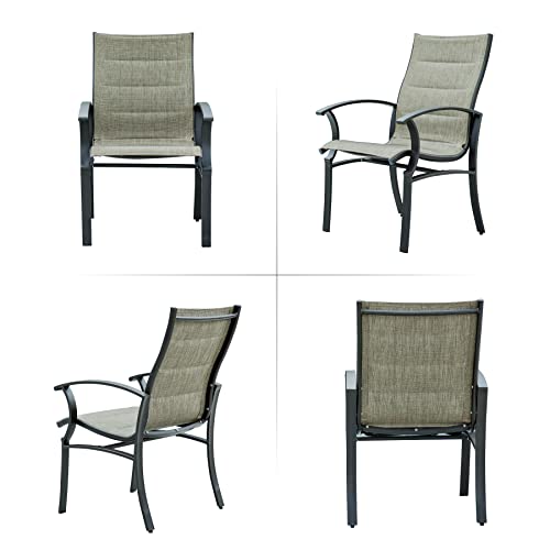 Domi Patio Dining Chairs Set of 2,Bistro Metal Steel Chair with Textilene Mesh Fabric,Outdoor Armchair for Outside Porch,Balcony,Garden,Backyard