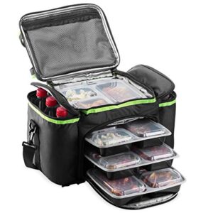 cooler lunch bag box insulated by outdoorwares large capacity durable, to keep foods and drinks in the right temperature – good for travel, picnic, beach hiking, camping etc.(containers not included)