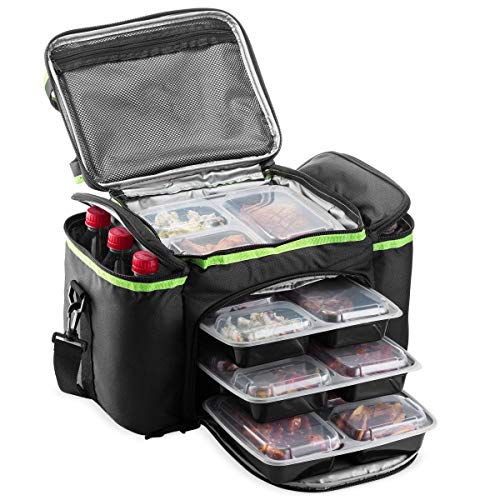 Cooler Lunch Bag Box Insulated by Outdoorwares Large Capacity Durable, to Keep Foods and Drinks in The Right Temperature - Good for Travel, Picnic, Beach Hiking, Camping ETC.(Containers Not Included)