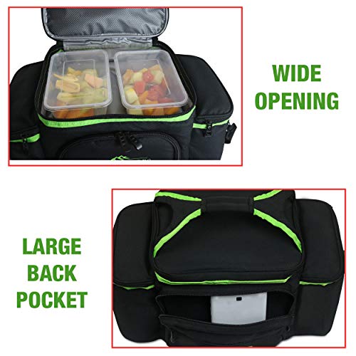 Cooler Lunch Bag Box Insulated by Outdoorwares Large Capacity Durable, to Keep Foods and Drinks in The Right Temperature - Good for Travel, Picnic, Beach Hiking, Camping ETC.(Containers Not Included)