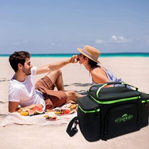 Cooler Lunch Bag Box Insulated by Outdoorwares Large Capacity Durable, to Keep Foods and Drinks in The Right Temperature - Good for Travel, Picnic, Beach Hiking, Camping ETC.(Containers Not Included)