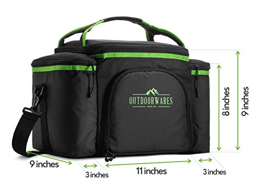 Cooler Lunch Bag Box Insulated by Outdoorwares Large Capacity Durable, to Keep Foods and Drinks in The Right Temperature - Good for Travel, Picnic, Beach Hiking, Camping ETC.(Containers Not Included)