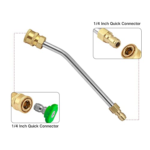 Sooprinse High Pressure Washer Gun 4000 PSI, 7 Inch Extension Replacement Wand with 5 Nozzle Tips , M22 Fitting, 3/8'' Quick Connect