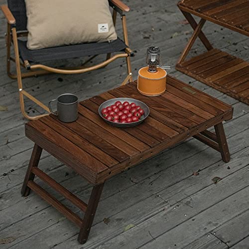 SUNESA Portable Picnic Table Folding Side Table Camping Table with Wood Table Top Picnic Table Desk with Carry Bag for Outdoor Indoor Garden Beach Foldable Camping Table (Color : Brass)