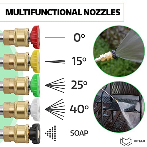 5Pcs Pressure Washer Nozzle Tips - Replacement Pressure Washer Tips 2700 PSI Car Wash Pressure Washer Accessories 2.3 GPM, Model # 6022, 6023, Size 3.0 Or 030 - High Pressure Hose Nozzle Spray Nozzle