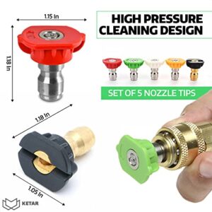 5Pcs Pressure Washer Nozzle Tips - Replacement Pressure Washer Tips 2700 PSI Car Wash Pressure Washer Accessories 2.3 GPM, Model # 6022, 6023, Size 3.0 Or 030 - High Pressure Hose Nozzle Spray Nozzle