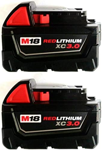 Milwaukee 48-11-1828 3.0 AH Batteries M18 XC Red Lithium 18 Volt (2 Pack)