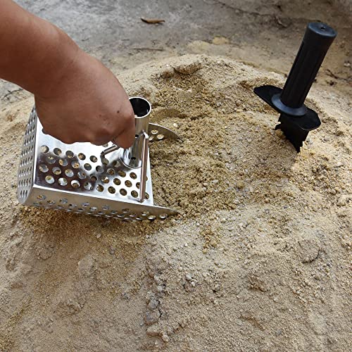 Sand and Metal Detection Shovels, Metal Detector Detection Accessories, Beach Screen Treasure Hunts and Digging Tools and More, silver, (KJKJHKJHKUJ)