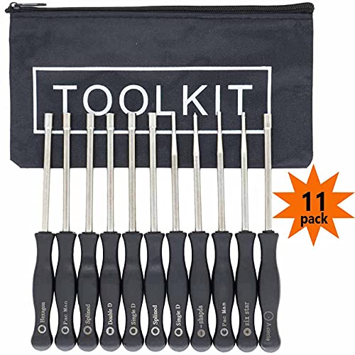 11 Pcs Carburetor Adjustment Tool Screwdriver Kit for Common 2 Cycle Carburator Adjusting Small Engine Carb Tune up Adjusting Tool, Carburetor Adjuster Tool - Carb Tool Kit (band black Tool bag)