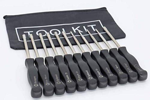 11 Pcs Carburetor Adjustment Tool Screwdriver Kit for Common 2 Cycle Carburator Adjusting Small Engine Carb Tune up Adjusting Tool, Carburetor Adjuster Tool - Carb Tool Kit (band black Tool bag)