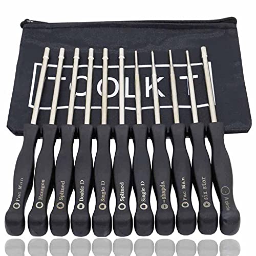 11 Pcs Carburetor Adjustment Tool Screwdriver Kit for Common 2 Cycle Carburator Adjusting Small Engine Carb Tune up Adjusting Tool, Carburetor Adjuster Tool - Carb Tool Kit (band black Tool bag)