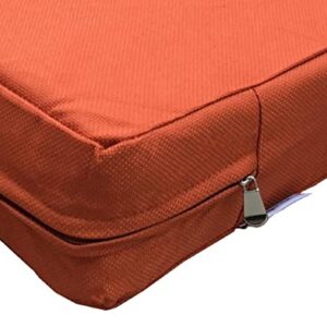 QQbed 4 Pack Outdoor Patio Chair Washable Cushion Pillow Seat Covers Extra Large 24"X22"X4" - Replacement Covers Only (24"X22"X4" 4 Pack, Rust)