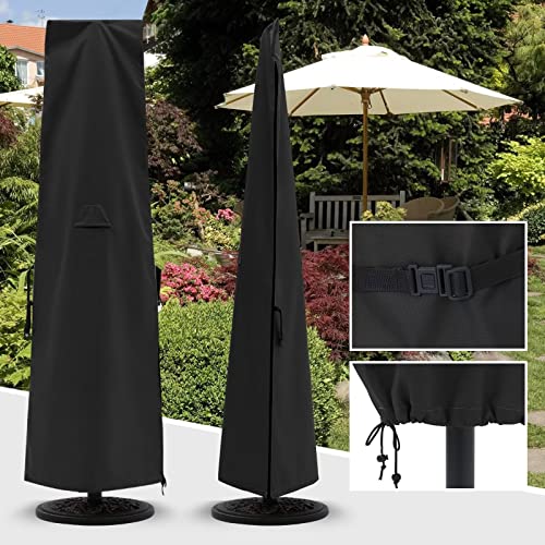 ABCCANOPY Patio Umbrella Cover for 6.5FT to 14FT Black